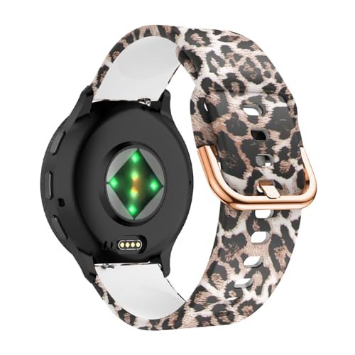 SeNool Armband für Garmin Venu 3 45mm/Forerunner 265/Forerunner 255/Forerunner 255 Music/Vivoactive 4/Venu 2, 22 mm Silikon Ersatzband Uhrenarmband für Garmin Active/Xiaomi Watch S4 Sport - Leopard von SeNool