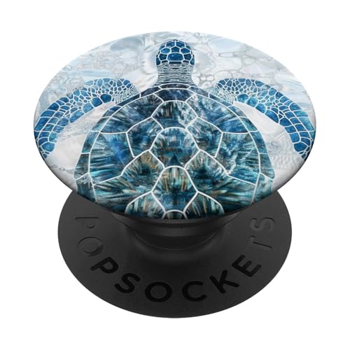 Hellblaue Meeresschildkröten und Ozeansterne PopSockets Klebender PopGrip von Sea Turtles and Ocean Stars Design