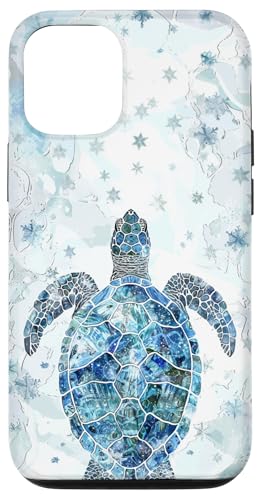 Hülle für iPhone 13 Hellblaue Meeresschildkröten und Ozeansterne von Sea Turtles and Ocean Stars Design