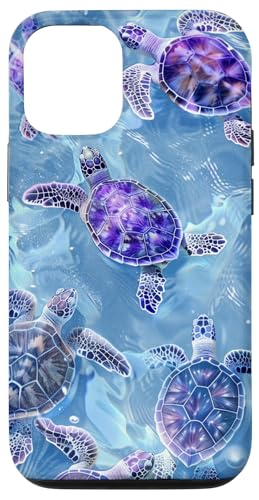 Hülle für iPhone 15 Pro Meeresschildkröten und Ozeansterne, hellviolett von Sea Turtles and Ocean Stars Design