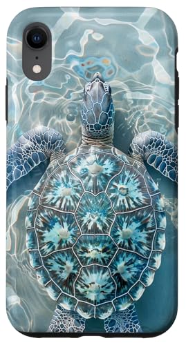 Hülle für iPhone XR Hellblaue Meeresschildkröten und Ozeansterne von Sea Turtles and Ocean Stars Design