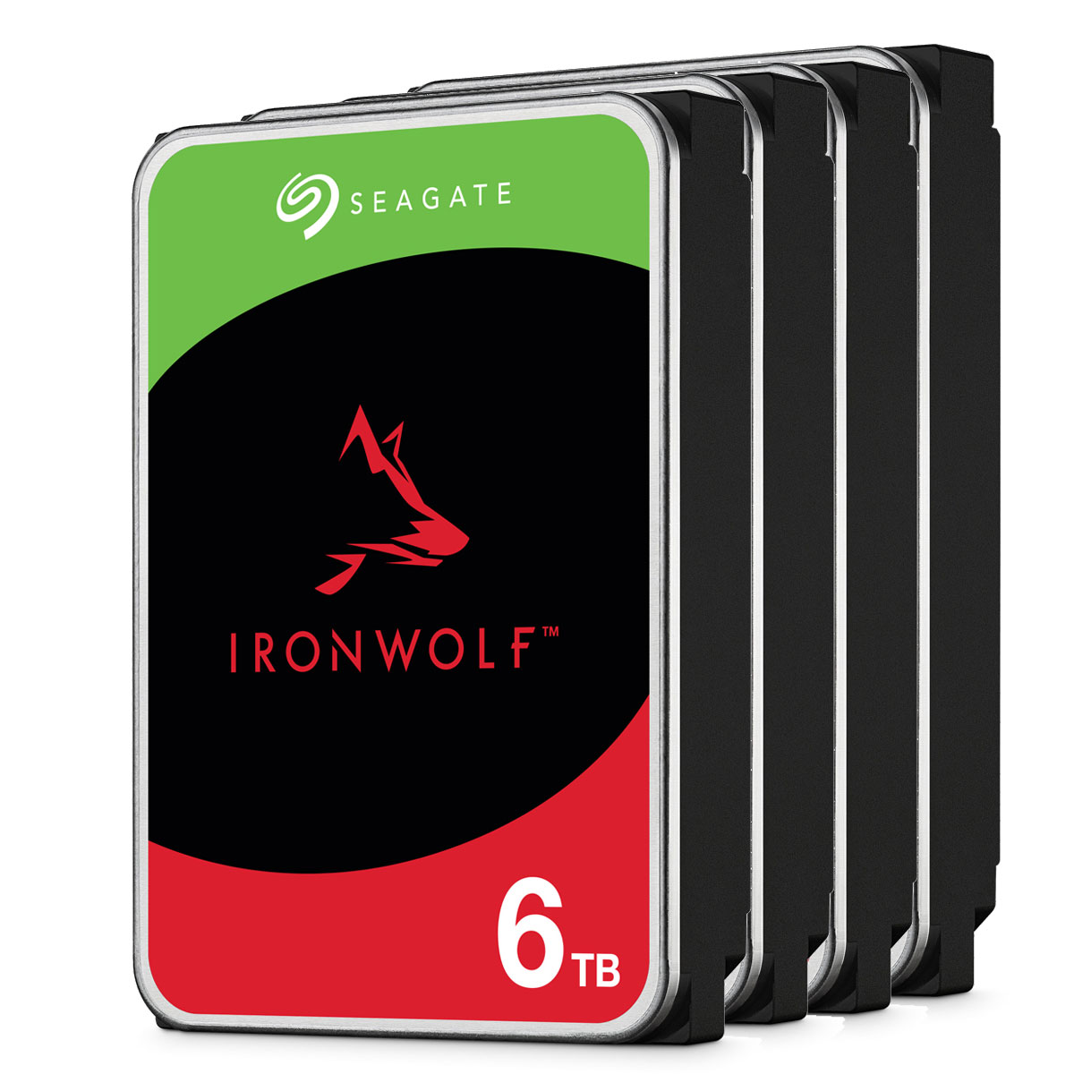 4er Pack Seagate IronWolf 6TB 256MB 3.5 Zoll SATA Interne CMR NAS Festplatte von Seagate