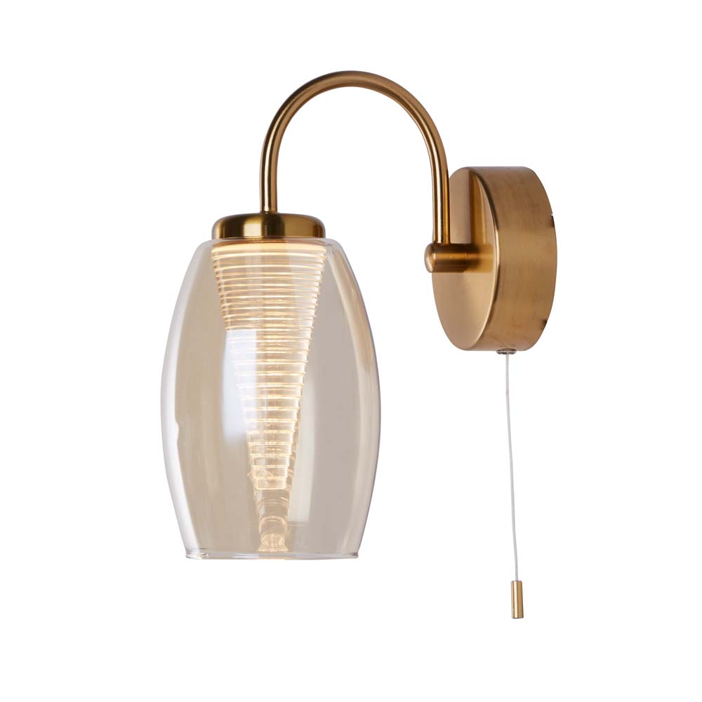 LED Wandleuchte, Stahl bronze, Glas klar, H 26,5 cm von Searchlight