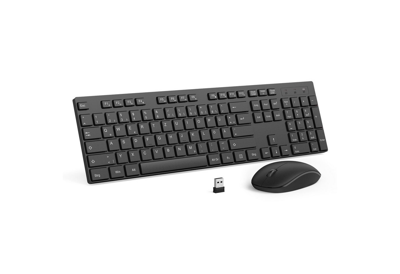 Seenda JPX005 Wireless Tastatur- und Maus-Set, Fullsize & QWERTZ Layout, für Computer, Laptop, MacBook von Seenda