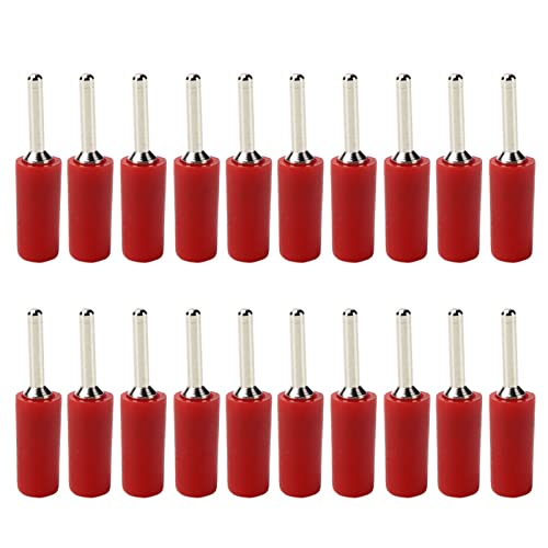 20 Stück 2 mm vergoldete Messing-Bananenstecker, Anti-Wasser-Lautsprecherkabel-Stecker-Set für stabile elektrische Verbindungen (Rot) von Segrehy