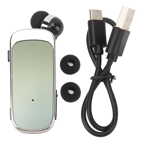 Segrehy Versenkbares Headset V2 Bluetooth-Kopfhörer mit Clip-On-Ohrhörer-Design für Smartphones, Tablets, PC, Laptop, Farbverlauf, Schwarz, Lange Akkulaufzeit, LED-Anzeige, (Gradient Green) von Segrehy