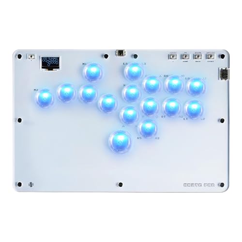 Sehawei Arcade Stick R16 All-Button Arcade Controller 16Keys für PC/Ps3/Ps4/Switch/Steam,Fight Stick für Fighting Games mit Custom RGB & Turbo Funktionen & Hot Swap (Weiß) von Sehawei