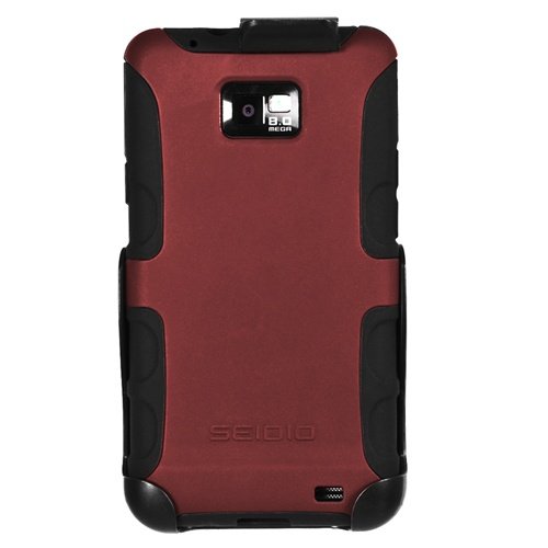 Seidio BD2-HK3SSG2A-RD DILEX Schutzhülle und Holster für die Verwendung mit AT&T Samsung Galaxy S II/Samsung Galaxy S II (International), Burgunderrot von Seidio