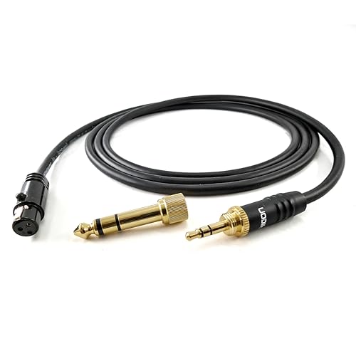 Selected Cable 1,5m Kopfhörer- Adapterkabel 3,5mm Klinkenstecker TRS auf Mini-XLR Stecker 3-pol mit Adapter auf 6,3mm Klinke HICON HI-J3563S 3-pol SC-Goblin Stereo - SC-GOFC-0150-SW von Selected Cable