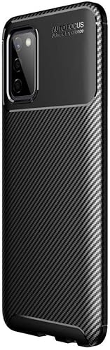 Für Samsung Galaxy A03S Hülle Silikon Carbon TPU Back Cover Schwarz von Selected by GSMpunt.nl