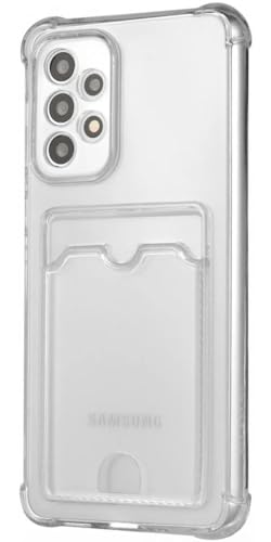 Transparent Dünn TPU Hülle mit Kartenhalter Geeignet für Samsung Galaxy A52 | Back Cover | Stoßfest | Ultra Dünn | Kartenhalter Rückseite | Shockproof | Durchsichtig von Selected by GSMpunt.nl