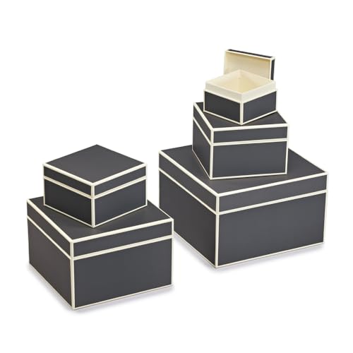 Semikolon 370098 5er Aufbewahrungsboxen – Set 5 tlg – diverse Größen – Geschenkboxen – lava stone grau von Semikolon