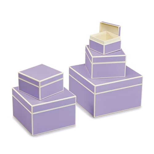 Semikolon 370099 5er Aufbewahrungsboxen – Set 5 tlg – diverse Größen – Geschenkboxen – lilac silk lila von Semikolon