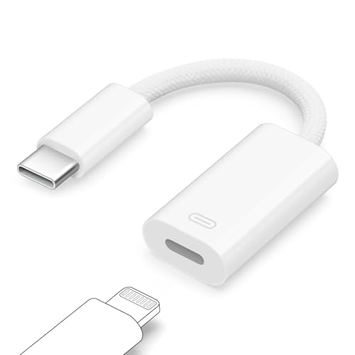 Seminer USB C zu Lightning Kopfhörer Audio Adapter, 3in1 Typ-C Stecker zu Lightning Buchse mit Daten und Ladekonverter für iPhone 16/15 Serie, iPad und mehr von Seminer