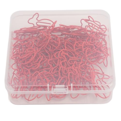 Nettes kabbitförmiges dekoratives Lesezeichen Papierclips 100pcs Set für Schulbüroorganisation (Rojo) von Senrusa