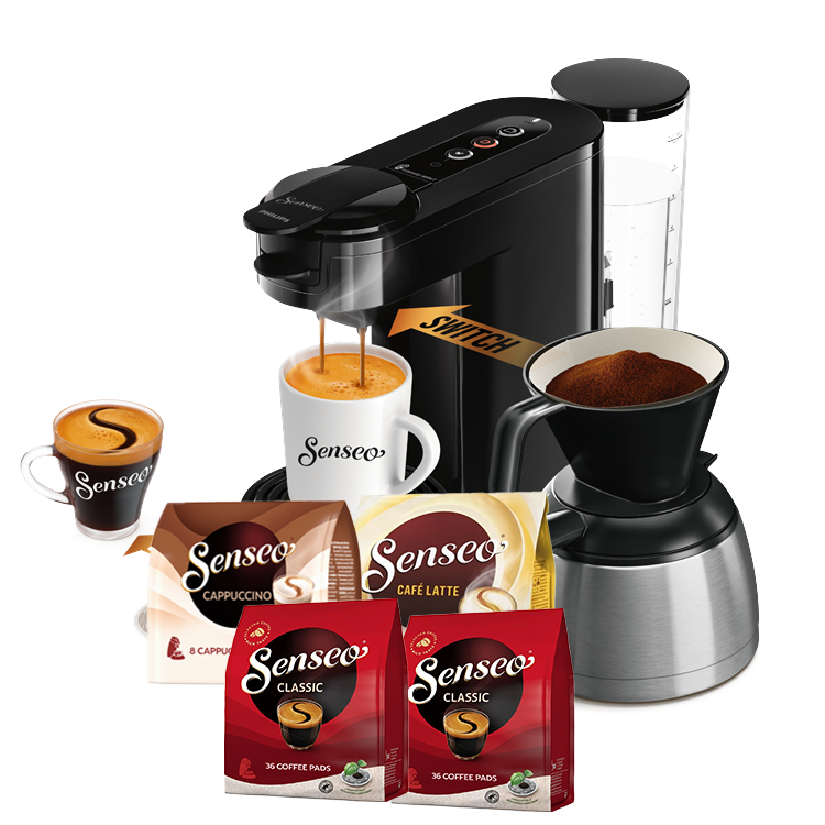 Senseo - Switch Deep Black + Coffee Pads Starterpack 88 pcs (Bundle) von Senseo