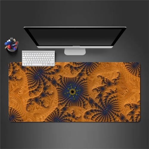 Gaming Mauspad 1500x800x2 mm Extended Mousepad XXL Desk Mat Genähte Kanten rutschfeste Gummi Base für Gaming Büro Zuhause (Abstraktes Braun) von Senyanr