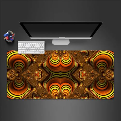 Gaming Mauspad 1500x800x2 mm Extended Mousepad XXL Desk Mat Genähte Kanten rutschfeste Gummi Base für Gaming Büro Zuhause (Gelbbraun) von Senyanr