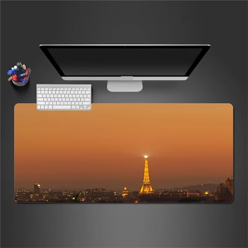 Gaming Mauspad 700x300x2 mm Extended Mousepad XXL Desk Mat Genähte Kanten rutschfeste Gummi Base für Gaming Büro Zuhause (Architekturstadt) von Senyanr