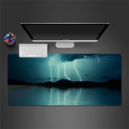 Gaming Mauspad 700x300x2 mm Extended Mousepad XXL Desk Mat Genähte Kanten rutschfeste Gummi Base für Gaming Büro Zuhause (Nachtlandschaft) von Senyanr