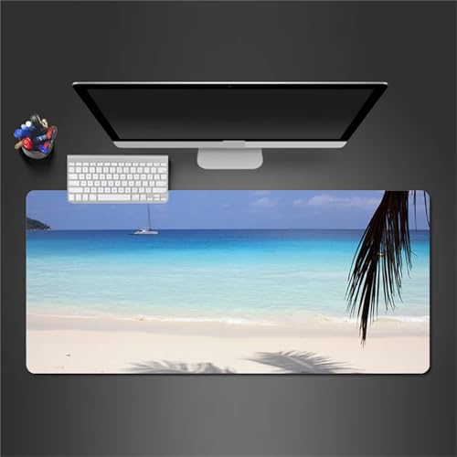 Gaming Mauspad 700x300x2 mm Extended Mousepad XXL Desk Mat Genähte Kanten rutschfeste Gummi Base für Gaming Büro Zuhause (Seeboot) von Senyanr