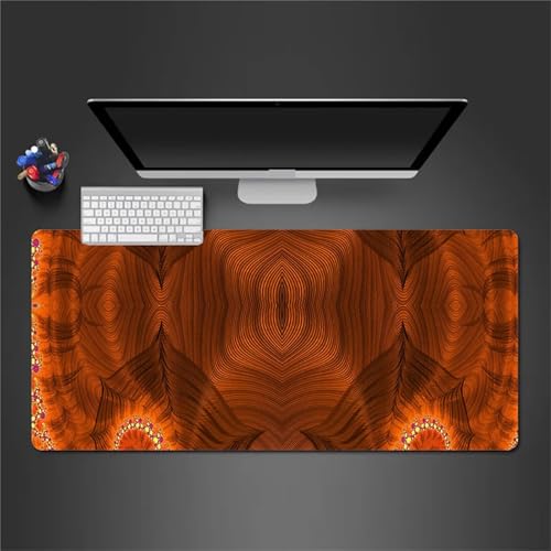 Gaming Mauspad 900x400x2 mm Extended Mousepad XXL Desk Mat Genähte Kanten rutschfeste Gummi Base für Gaming Büro Zuhause (Braune Welle) von Senyanr