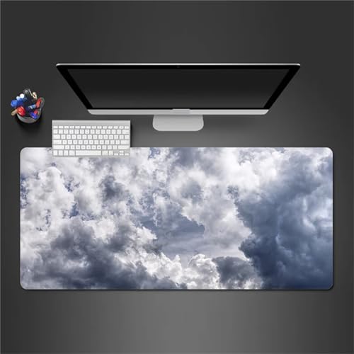 Gaming Mauspad 900x400x2 mm Extended Mousepad XXL Desk Mat Genähte Kanten rutschfeste Gummi Base für Gaming Büro Zuhause (Himmelswolken) von Senyanr