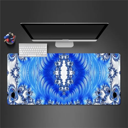 Gaming Mauspad XXL 1200x600x3 mm Mousepad Blau geometrisch Mouse Mat Schreibtisch Protector Matte mit Anti-Rutsch Basis Verbessert Präzision und Geschwindigkeit von Senyanr