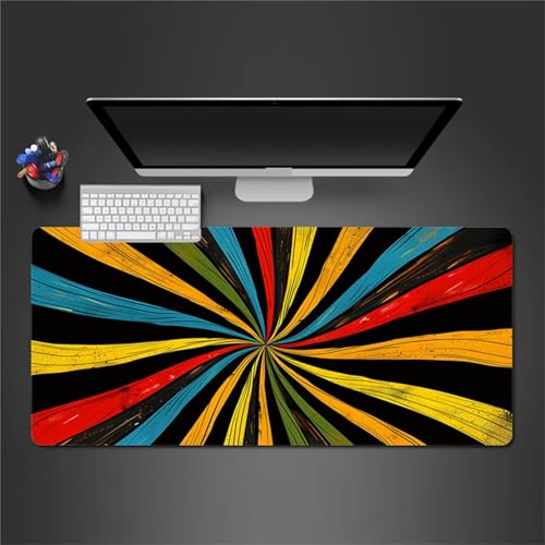 Gaming Mauspad XXL 1200x600x3 mm Mousepad Bunte Linien Mouse Mat Schreibtisch Protector Matte mit Anti-Rutsch Basis Verbessert Präzision und Geschwindigkeit von Senyanr