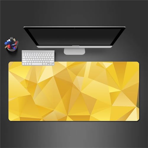 Gaming Mauspad XXL 1200x600x3 mm Mousepad Gelb geometrisch Mouse Mat Schreibtisch Protector Matte mit Anti-Rutsch Basis Verbessert Präzision und Geschwindigkeit von Senyanr