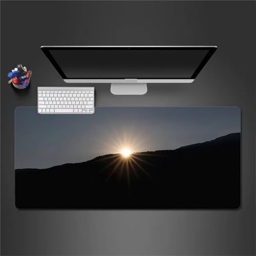 Gaming Mauspad XXL 1500x800x3 mm Mousepad Schwarzgraue Sonne Mouse Mat Schreibtisch Protector Matte mit Anti-Rutsch Basis Verbessert Präzision und Geschwindigkeit von Senyanr