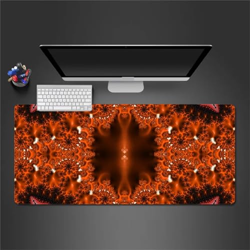 Gaming Mauspad XXL 600x300x3 mm Mousepad Abstraktes Orange Mouse Mat Schreibtisch Protector Matte mit Anti-Rutsch Basis Verbessert Präzision und Geschwindigkeit von Senyanr