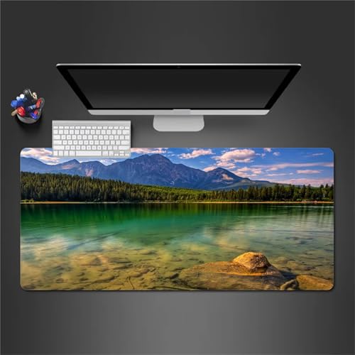 Gaming Mauspad XXL 600x300x3 mm Mousepad Flusssteine Mouse Mat Schreibtisch Protector Matte mit Anti-Rutsch Basis Verbessert Präzision und Geschwindigkeit von Senyanr