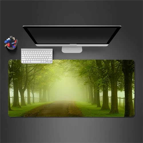 Gaming Mauspad XXL 800x400x3 mm Mousepad Misty Woods Mouse Mat Schreibtisch Protector Matte mit Anti-Rutsch Basis Verbessert Präzision und Geschwindigkeit von Senyanr