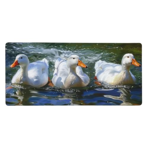 XXL Gaming Mauspad Ente 31.5x15.7in, verlängertes Mousepad, mit Motiv Schreibtischunterlage Fluss, Erweiterter Schreibtisch Schutz, Verbessert Präzision und Geschwindigkeit Gaming Mauspads N1-36 von Sepeoha