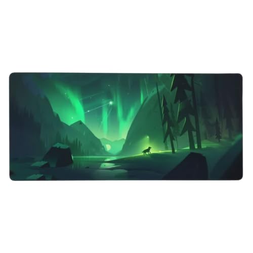 XXL Gaming Mauspad Grün 35.4x11.8in, verlängertes Mousepad, mit Motiv Schreibtischunterlage Laser, Erweiterter Schreibtisch Schutz, Verbessert Präzision und Geschwindigkeit Gaming Mauspads N1-176 von Sepeoha