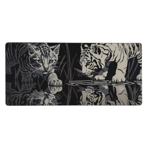 XXL Gaming Mauspad Katze 39.4x19.7in, verlängertes Mousepad, mit Motiv Schreibtischunterlage Tiger, Erweiterter Schreibtisch Schutz, Verbessert Präzision und Geschwindigkeit Gaming Mauspads N1-310 von Sepeoha