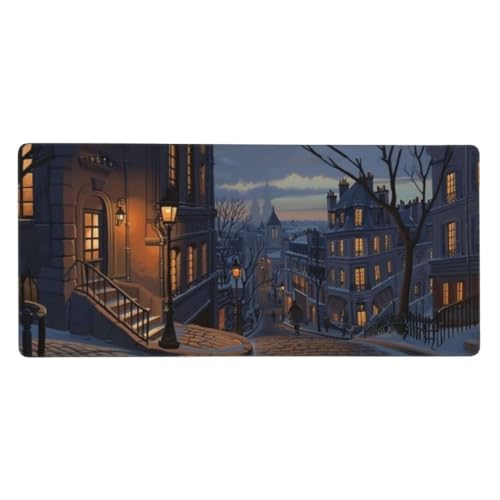 XXL Gaming Mauspad Schwarz 27.6x15.7in, verlängertes Mousepad, mit Motiv Schreibtischunterlage Nacht, Erweiterter Schreibtisch Schutz, Verbessert Präzision und Geschwindigkeit Gaming Mauspads N1-72 von Sepeoha