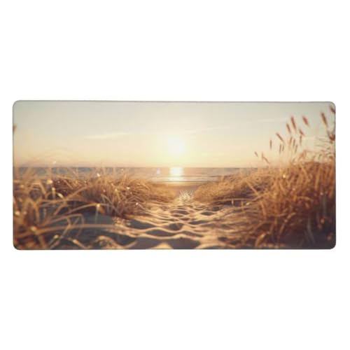 XXL Gaming Mauspad Sonnenuntergang 59.1x31.5in, verlängertes Mousepad, Motiv Schreibtischunterlage Strand, Erweiterter Schreibtisch Schutz, Verbessert und Geschwindigkeit Gaming Mauspads N1-462 von Sepeoha