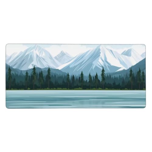 XXL Gaming Mauspad Wald 47.2x23.6in, verlängertes Mousepad, mit Motiv Schreibtischunterlage Blau, Erweiterter Schreibtisch Schutz, Verbessert Präzision und Geschwindigkeit Gaming Mauspads N1-384 von Sepeoha