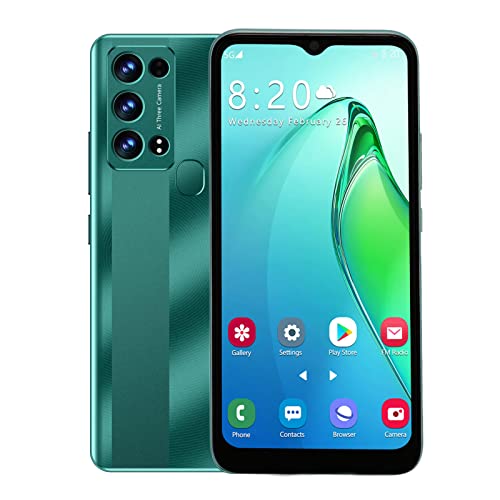 6,5 Zoll Smartphone, 6 GB RAM 128 GB ROM, 16 MP Hintere 12 MP Frontkamera, 5000 mAh Akku, Dual Card Dual Standby, 5 G Fingerprint Face Unlock Handy für Android 12(Grün) von Septpenta