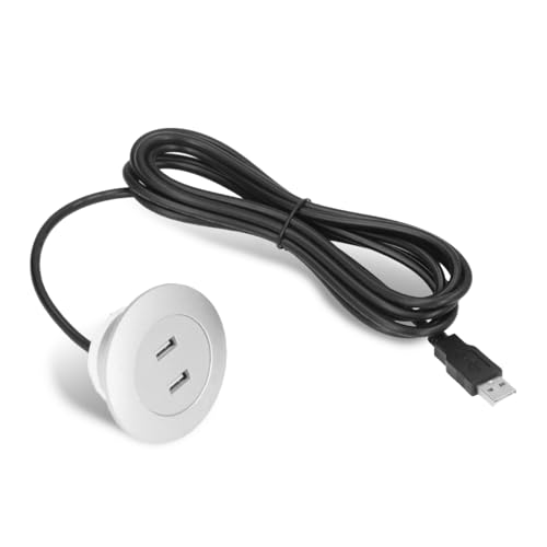 Sofa Dual USB Ladebuchse, Einbau Power Hub, ABS Material, 2,5 M Langes Kabel, Geeignet für Den Heim und Bürogebrauch(Silber) von Septpenta