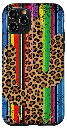 Hülle für iPhone 11 Pro Serape Westernkuh Kaktus Leopard Country Türkis Rosa von Serape cowgirls western country mexican designs