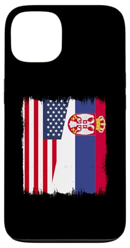 Hülle für iPhone 13 Amerika Serbien Halbflagge Srbija Amerikanische Serbische Wurzeln von Serbia Flag Design Srbija Pride Serbian Eagle