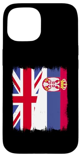 Hülle für iPhone 15 Britische Serbien, halbe Flagge, Srbija, britische serbische Wurzeln von Serbia Flag Design Srbija Pride Serbian Eagle