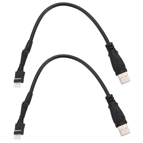 Sessleger 2 x Serie-Serien, 20 cm, 9-poliger Stecker auf externem USB, ein internes Datenverlängerungskabel, Mainboard, PC-Stecker, 2 Stück von Sessleger