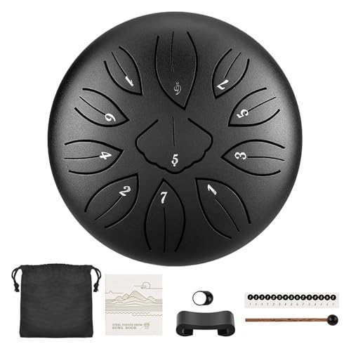 Regentrommel für den Außenbereich | Chakren-Trommel für Regen | 15,2cm 11 Noten Stahlzungentrommel Regenspiel | wasserdichte Handpan-Trommel für Entspannung, Meditation, Yoga von Setauoo