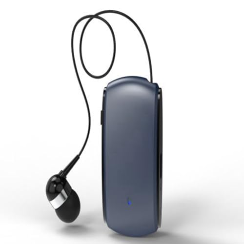 Sevenvtwo K68 Bluetooth-Headset, Lavalier, Einziehbare Steckkarte, Einzelner KopfhöRer, Multifunktionales Clip-Headset, MP3-Player, Blau von Sevenvtwo