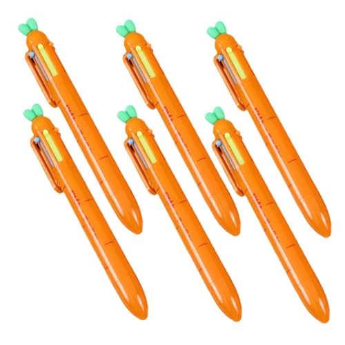 Sewroro 6st Karotten-kugelschreiber Mehrfarbiger Stift Zeichenstifte Für Den Haushalt Multifunktionale Zeichenstifte Kawaii-schreibstift Schülerbedarf Stift 6 Farben Plastik Orange von Sewroro