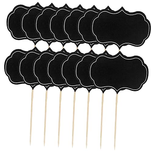 Sewroro 80st Tafelkarton Etiketten Tischschilder Kuchen Picks Beschreibbare Käsemarker Cupcake-kapazitäten Lebensmittelaufsätze Vorspeisenzeichen Cupcake-picks Buffetgericht Papier Black von Sewroro